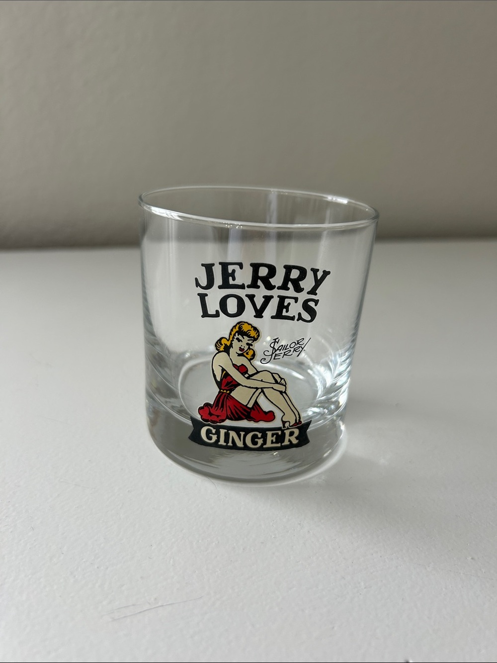 Jerry Loves Ginger Sailor Jerry Glass, NEW